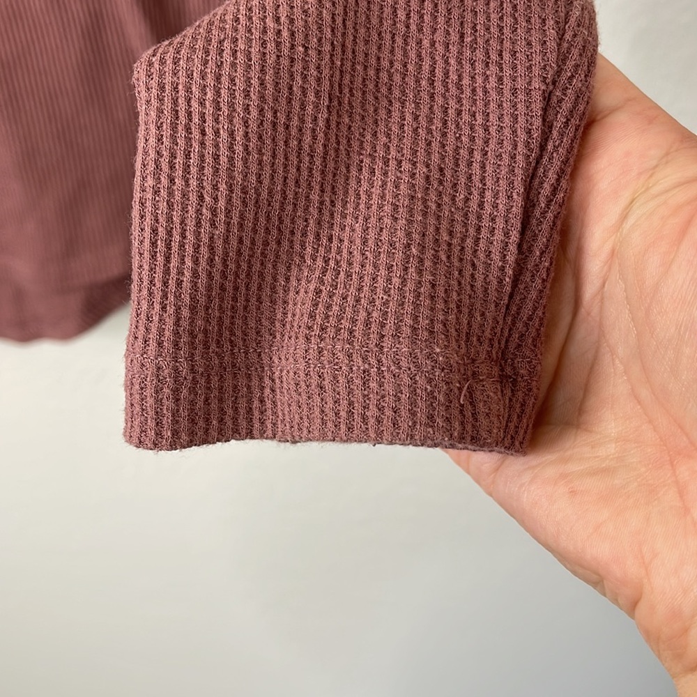 PINK Victoria's Secret Purple Long Sleeve Waffle Thermal Top - Picture 3 of 6